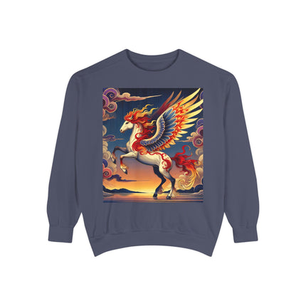 Flame-Winged Horse at Sunset Sweatshirt