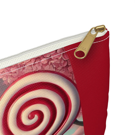Whimsical Geisha Kitten in a Valentine Garden Accessory Pouch