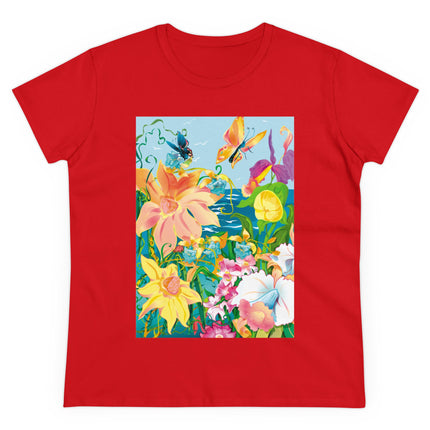 Blooming Paradise Women's Midweight Cotton Tee