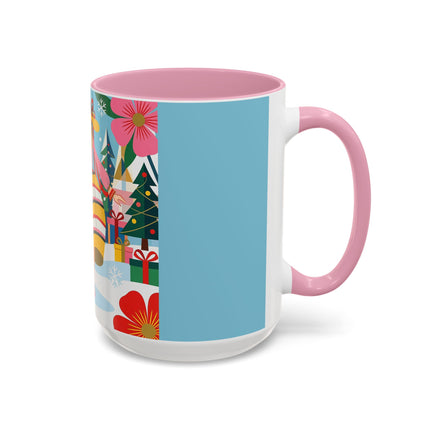 🌼🎄 The Christmas Blossom Belle Colorful Mug – Colorful Art Deco Holiday Fantasy