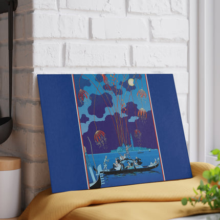 Fireworks in Venice by George Barbier Glass Cutting Board