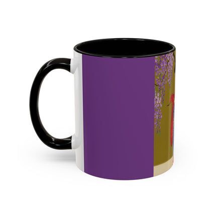 Wisteria Elegance Colorful Mug (11oz, 15oz) – Floral Beauty, Kimono Art & Timeless Grace