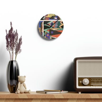 Collection decors et couleurs Pl.03 by Georges Valmiers Acrylic Wall Clock, Round and Square