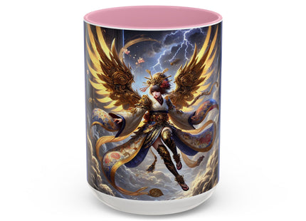 Valkyrie Descending Through Storm Colorful Mugs (11oz, 15oz)
