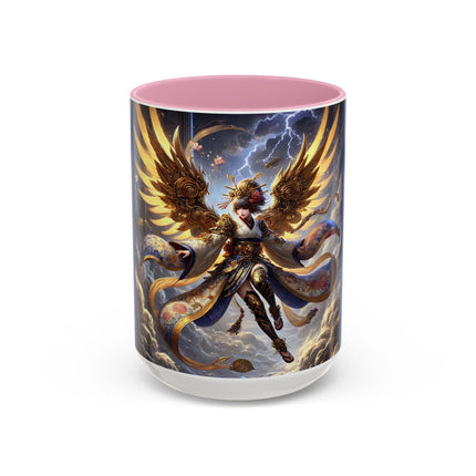 Valkyrie Descending Through Storm Colorful Mugs (11oz, 15oz)