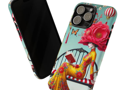 Reading In A Painted Garden Phone Cases