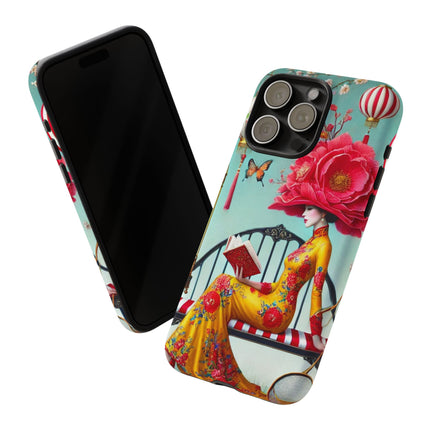 Reading In A Painted Garden Phone Cases