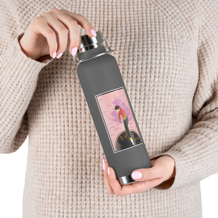 Woman Waiting for her Beloved at 1:59 by Kobayashi Kaichi Copper Vacuum Insulated Bottle, 22oz