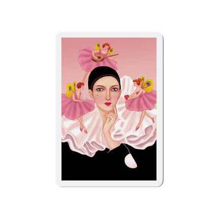 Pierrot & Fairies Dressed in Pink by Sofia Chiostri Die-Cut Magnets (5 Sizes)