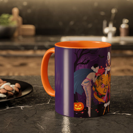 🎭🌹 The Harlequin Rose Masquerade Colorful Mug – Theatrical Halloween Romance