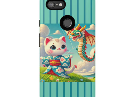 Geisha Kitten and the Dragon Kite Phone Cases