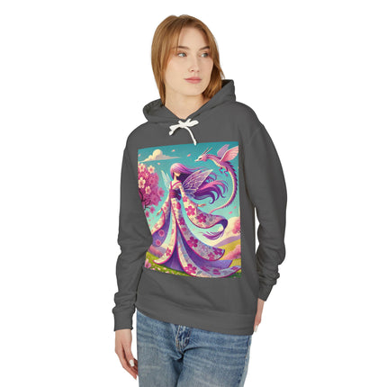 Petals in the Wind: The Kimono Fairy and the Sky Dragon Lightweight Hooded Sweatshirt