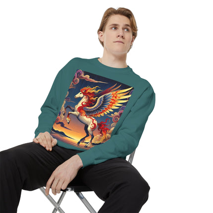 Flame-Winged Horse at Sunset Sweatshirt