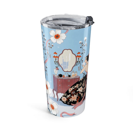 🌸❄️ The Lady Of The Winter Dressing Room Tumbler – Art Deco Floral Elegance