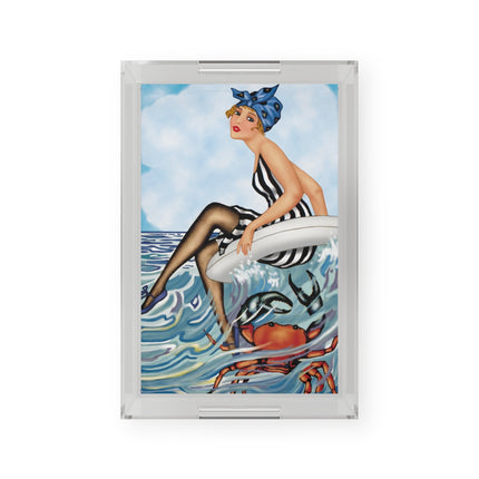 Playful Waves and Fashion Follies Acrylic Serving Tray