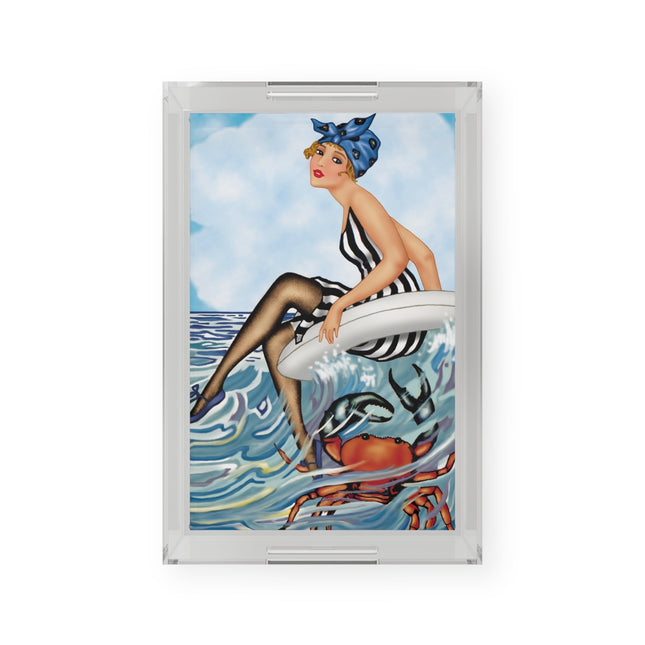 Playful Waves and Fashion Follies Acrylic Serving Tray