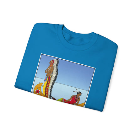Le long du Missouri (Indian couple on the Missouri River) by George Barbier Heavy Blend™ Crewneck Sweatshirt