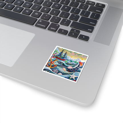 Nautical Patterns Kiss-Cut Stickers  (4 Sizes)