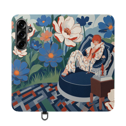 🌺🪞 The Lady Of The Grand Flower Salon Flip Case – Art Deco Floral Elegance