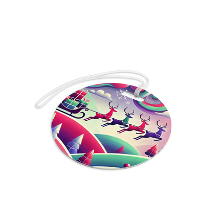 Festive Reindeer Flight Luggage Tag