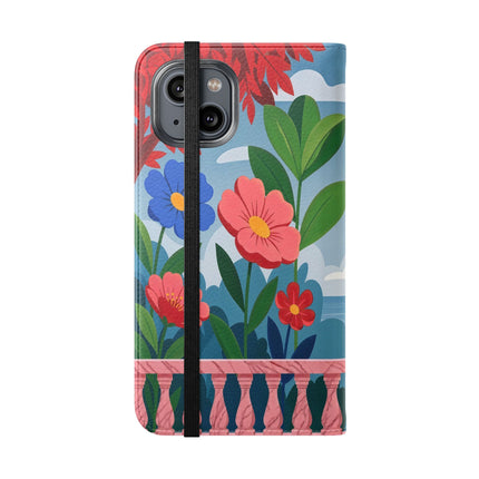 🌺🎭 The Grand Garden Courtship Flip Case – Art Deco Floral Romance