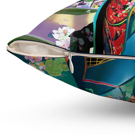 Cyber Toucan Chic Spun Polyester Square Pillow