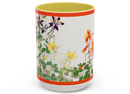 Aquilegia Flowers by Tanigami Kônan Colorful Mugs (11oz, 15oz)
