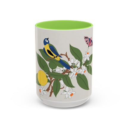 Blue Tit & Butterfly Colorful Mugs – Spring Harmony & Delicate Beauty