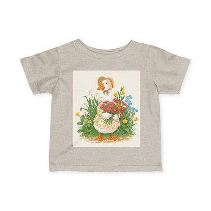 🪿🌸 The Little Flower Garden Goose Infant Fine Jersey Tee – Whimsical Woodland Charm