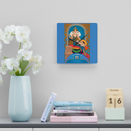 April & Diamond Zodiac Acrylic Wall Clock