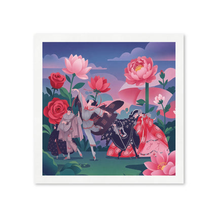 🌸🎭 The Grand Garden Masquerade Napkins – Art Deco Floral Fantasy