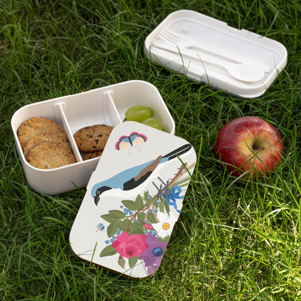 Bluebird & Butterfly Bento Lunch Box – Elegant Charm & Springtime Grace