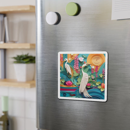 Elegant Egret Oasis Die-Cut Magnets (4 Sizes)