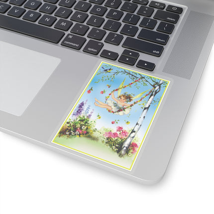 Spring Fairy's Floral Swing Kiss-Cut Stickers (4 Sizes)