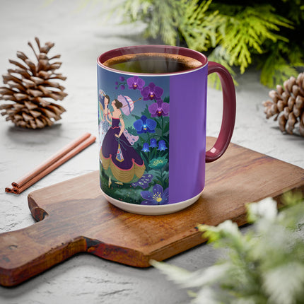 The Ladies Of The Moonlit Garden Colorful Mugs – Art Deco Floral Elegance