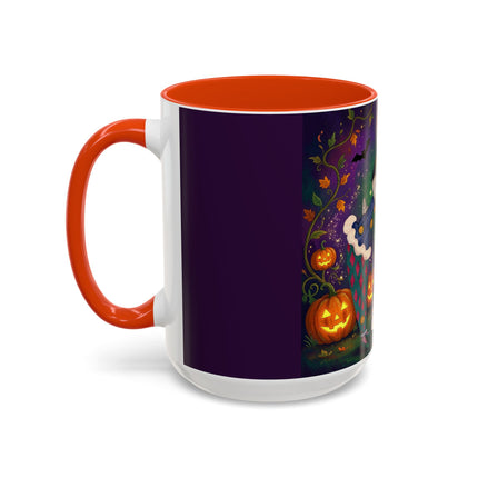 🎭🎃 The Masquerade Beneath The Pumpkin Lantern Colorful Mug – Theatrical Halloween Charm