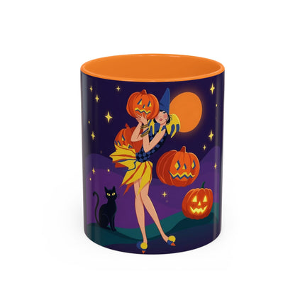 🎃🕯️ Moonlit Pumpkin Masquerade Colorful Mug – Whimsical Halloween Charm