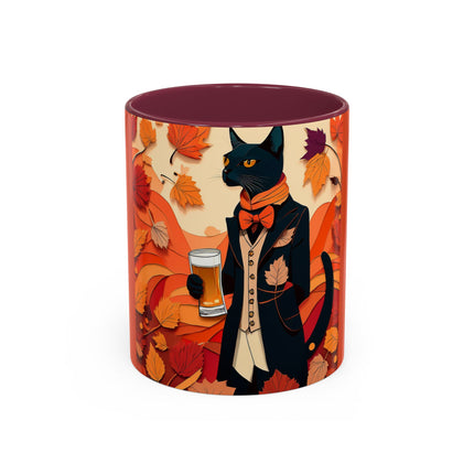 Siamese Cat at an Autumn Harvest Fair Colorful Mugs (11oz, 15oz)