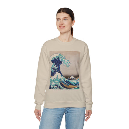 The Great Wave off Kanagawa by Katsushika Hokusai Heavy Blend™ Crewneck Sweatshirt