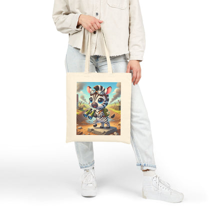 The Zebra Lookout Cotton Canvas Tote Bag – Adventure, Curiosity & Explorer Spirit