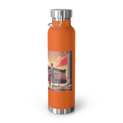 Art Deco Valentine's Romance Copper Vacuum Insulated Bottle, 22oz