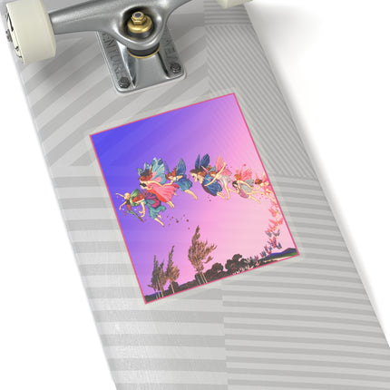 Fairies, Pixies, and Petals in Twilight's Embrace Kiss-Cut Stickers (4 Sizes)