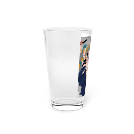 Celestial Masquerade Pint Glass – Theatrical Elegance & Floating Whimsy