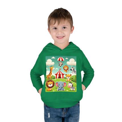 Whimsical Circus Friends Toddler Pullover Fleece Hoodie