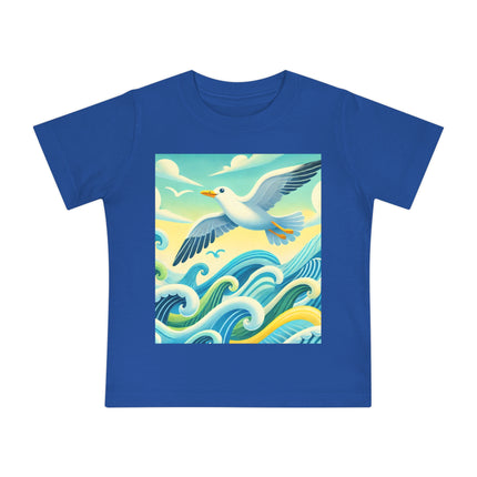 Seagull Riding a Wave Baby T-Shirt – A Splash of Seaside Adventure