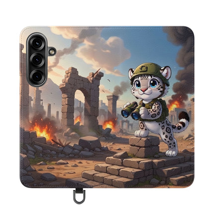 🐆🔭 The Snow Leopard Lookout Flip Case – Adventure, Curiosity & Fearless Style