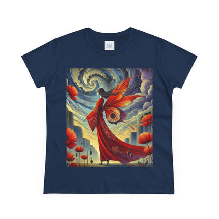The Poppy Fairy in the Wind Cotton Tee