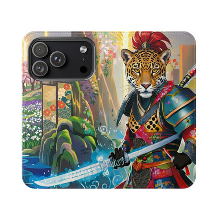 🐆⚔️ Circuit Samurai Jaguar Flip Case – Neon Power & Electric Honor