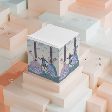 🎭🌸 Blindman’s Bluff Note Cube – Rococo Courtship Whimsy