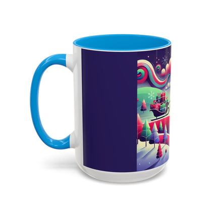 Festive Reindeer Flight Colorful Mugs (11oz, 15oz)